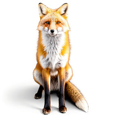 Fototapeta premium Realistic Red Fox Illustration - Nature's Graceful Predator