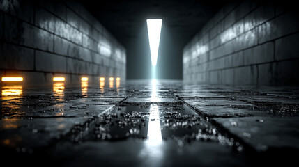 Futuristic white glow tech tunnel with digital code patterns on walls and floor symbolizes digital transformation innovation and data flow modern matrix design with deep glowing perspective

