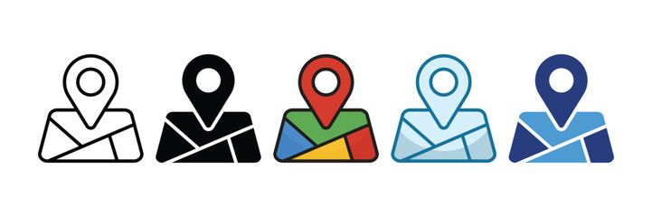 Map Icon Icon Set Multiple Style Collection