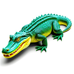Naklejka premium Vibrant Alligator Model - Realism and Texture in Nature
