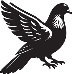 Fototapeta premium High quality pigeon black vector