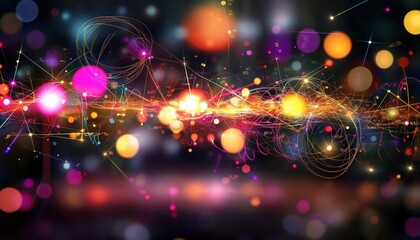 Abstract Math Art Visualization Glowing Network Data Science Concept