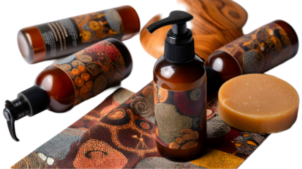 Luxurious Black Glass Bottle with Intricate Label Design