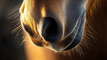 Close-up of Animal Nose with Fine Hair Detail at Dusk