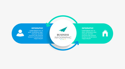 Infographic element design template. Business concept with 2 steps, options, processes. Vector illustration.