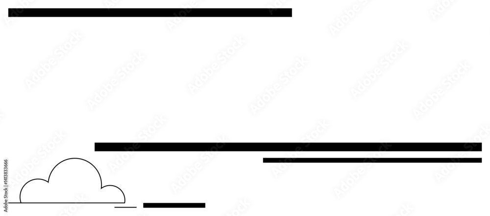 Poster simple composition with parallel horizontal lines and a small cloud element. ideal for digital desig