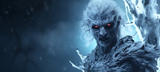 abstrak mozaic color of white walker in drakness, ai generative