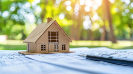Blueprint of a house project on an architect desk.