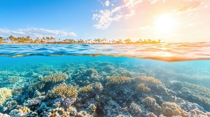 Fototapeta premium Tropical Coral Reef Sunset