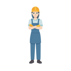 Female Factory Worker Illustration