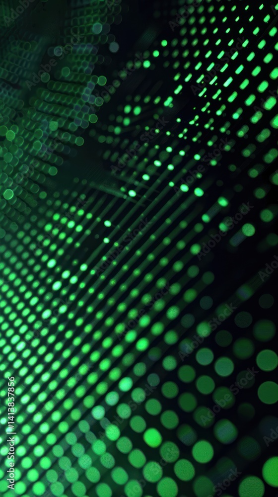 Poster abstract green dot matrix display technology background
