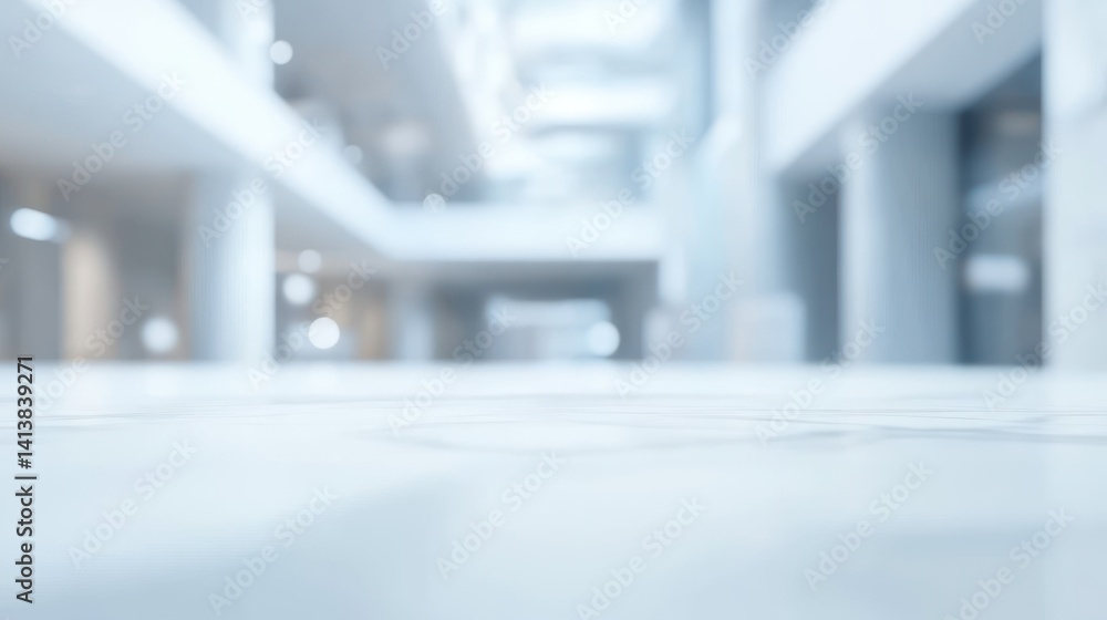 Poster blurred atrium view captures the architectural elegance of a modern building featuring diffused ligh
