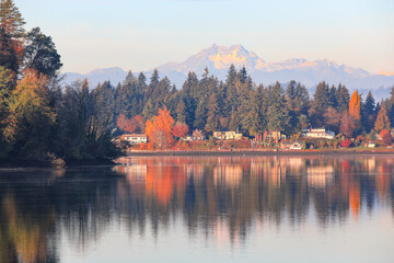 Bremerton, Washington State, Usa. Olympic Mountains, Brothers Mountains and Puget Sound.