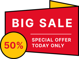 50 percent discount big sale label - outline