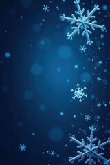 Fototapeta premium Dark blue, large snowflakes, simple Christmas stars , holiday, stars, backdrop