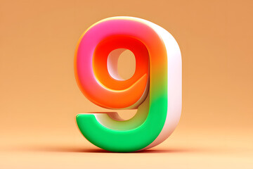 3d number 9, 3D rendering, anniversary birthday party celebration countdown concept illustration