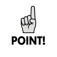 Cartoon Hand Pointing Upward Yellow Circle Background Vector Illustration Design