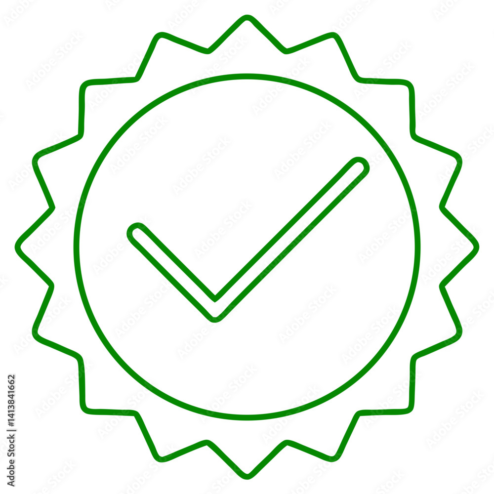 Poster Minimalist Verification Badge Checkmark Icon Vector Illustration Design