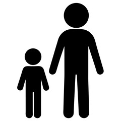 minimalist icon adult and child figures vector illustration design