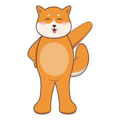 Cute Dog Mascot Illustration with Cartoon Design. Vector Character.