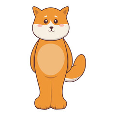 Cute Dog Mascot Illustration with Cartoon Design. Vector Character.