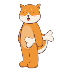 Cute Dog Mascot Illustration with Cartoon Design. Vector Character.