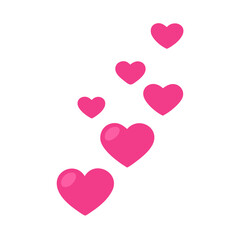 Pink Hearts Pattern on White Background for Valentines Day Design Vector Illustration