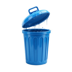 blue trash can 