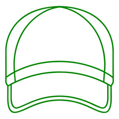 Baseball Cap Sports Hat Headwear Outline Silhouette Vector Illustration Design