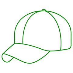 Baseball Cap Sports Hat Headwear Outline Silhouette Vector Illustration Design