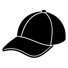 Baseball Cap Sports Hat Headwear Outline Silhouette Vector Illustration Design