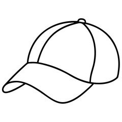 Baseball Cap Sports Hat Headwear Outline Silhouette Vector Illustration Design