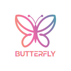 Modern Colorful Butterfly Logo with Gradient Wings