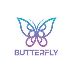 Modern Colorful Butterfly Logo with Gradient Wings