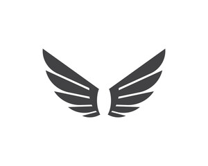 Black wings icon. Bird wings, wing logo, angel wings isolated on white background