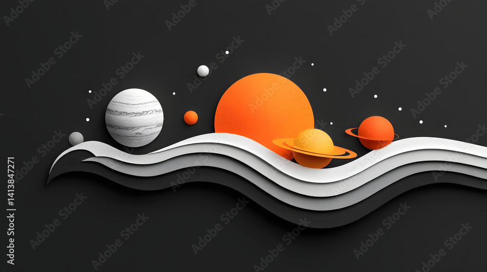 Canvas Prints planet universe vortex planet starry sky future technology concept illustration background
