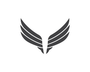 Black wings icon. Bird wings, wing logo, angel wings isolated on white background