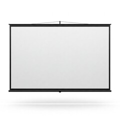 Portable projection screen isolated on white background for business and home use
