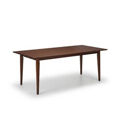 Fototapeta premium Wooden dining table isolated on white background for home, apartment, or showroom design use 