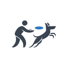 Obraz premium Frisbee dog play icon