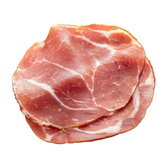 Round slices of pork ham displayed on a clean Transparent background for culinary use, Fried Pork with Rice isolated on PNG background