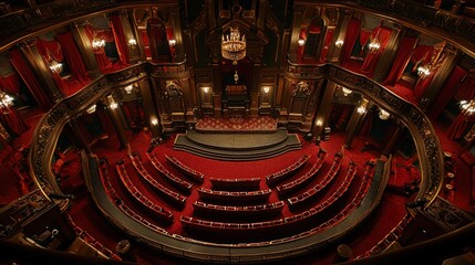Obraz premium Grand Theatre Interior: A Majestic View of the Auditorium