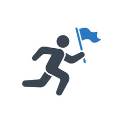 Runner with Flag Icon