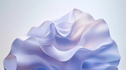 Obraz premium Abstract Lavender Fluid Form, Studio Lighting, White Background, Design Element
