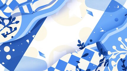 Greek National Day Banner Background: Looking Back on the Glorious Inheritance of Greek History with the Fluttering Banners
