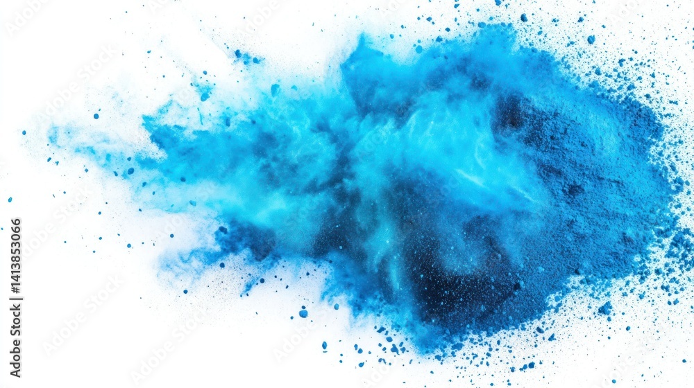Poster an enthralling display of turquoise pigment cascading against a pristine white backdrop evoking a se