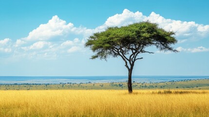Obraz premium African savanna landscape with expansive plains and diverse wildlife