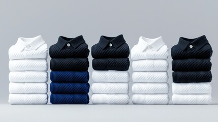 Folded t shirts clean and orderly apparel product photography