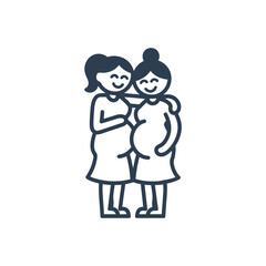 Pregnant Women Hugging icon