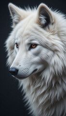 Obraz premium Majestic Arctic Wolf Portrait Soft Lighting. AI Generated